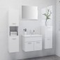 vidaXL Set Mobili da Bagno Bianco Lucido in Truciolato vidaXL Set Mobili da Bagno Bianco Lucido in Truciolato