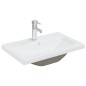 vidaXL Set Mobili da Bagno Bianco Lucido in Truciolato vidaXL Set Mobili da Bagno Bianco Lucido in Truciolato