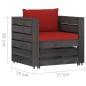 vidaXL Set Salotto da Giardino 7pz con Cuscini Legno Impregnato Grigio vidaXL Set Salotto da Giardino 7pz con Cuscini Legno Impregnato Grigio