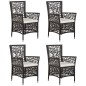 vidaXL Set Mobili da Pranzo per Giardino 5 pz Marrone