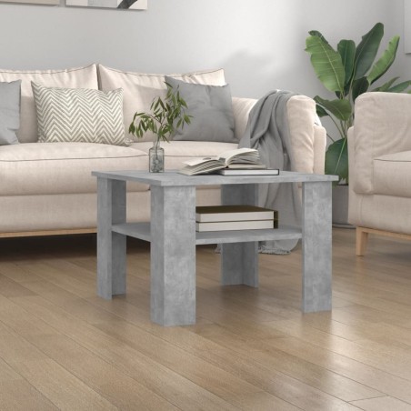 Tavolino da Caffè Grigio Cemento 60x60x42 cm in Truciolato
