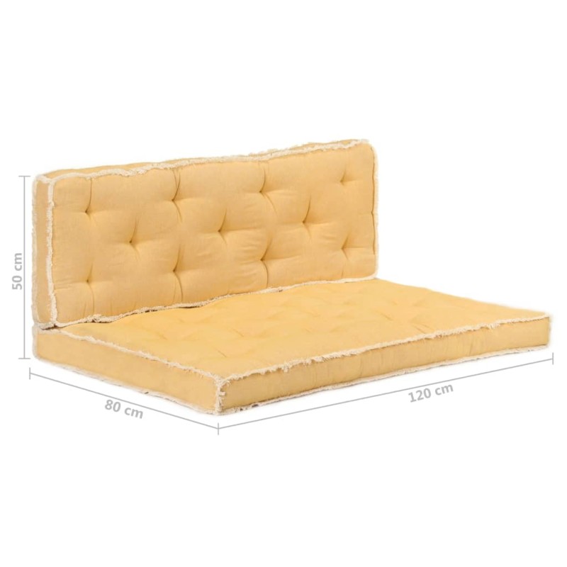 vidaXL Set Cuscini per Divano in Pallet 2 pz Gialli vidaXL Set Cuscini per Divano in Pallet 2 pz Gialli