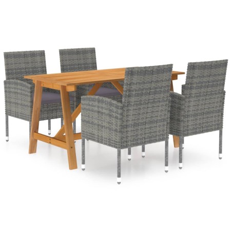 vidaXL Set Mobili da Pranzo per Giardino 5 pz Grigio