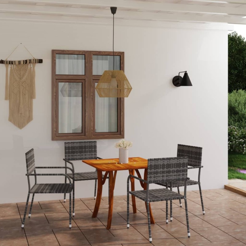 vidaXL Set Mobili da Pranzo per Giardino 5 pz Antracite 