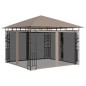 vidaXL Gazebo con Zanzariera Luci LED 3x3x2,73 m Grigio Talpa