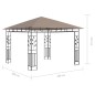 vidaXL Gazebo con Zanzariera Luci LED 3x3x2,73 m Grigio Talpa
