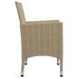 vidaXL Set Mobili da Pranzo per Giardino 5 pz Beige 