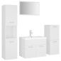 vidaXL Set Mobili da Bagno Bianco in Truciolato vidaXL Set Mobili da Bagno Bianco in Truciolato