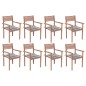 vidaXL Sedie da Giardino Impilabili 8 pz con Cuscini Massello di Teak vidaXL Sedie da Giardino Impilabili 8 pz con Cuscini Massello di Teak