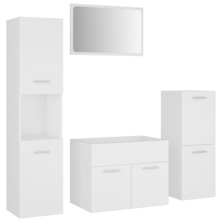 vidaXL Set Mobili da Bagno Bianco in Truciolato