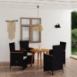 vidaXL Set Mobili da Pranzo per Giardino 5 pz Nero vidaXL Set Mobili da Pranzo per Giardino 5 pz Nero