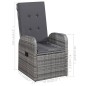 vidaXL Set Mobili da Pranzo per Giardino 3 pz Grigio vidaXL Set Mobili da Pranzo per Giardino 3 pz Grigio