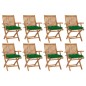 vidaXL Sedie da Giardino Pieghevoli con Cuscini 8 pz Massello di Teak vidaXL Sedie da Giardino Pieghevoli con Cuscini 8 pz Massello di Teak