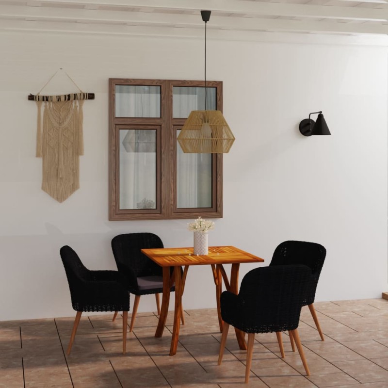 vidaXL Set Mobili da Pranzo per Giardino 5 pz Nero vidaXL Set Mobili da Pranzo per Giardino 5 pz Nero