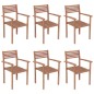vidaXL Sedie da Giardino Impilabili con Cuscini 6 pz Massello di Teak vidaXL Sedie da Giardino Impilabili con Cuscini 6 pz Massello di Teak