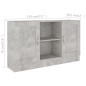 Credenza Grigio Cemento 120x30,5x70 cm in Truciolato Credenza Grigio Cemento 120x30,5x70 cm in Truciolato