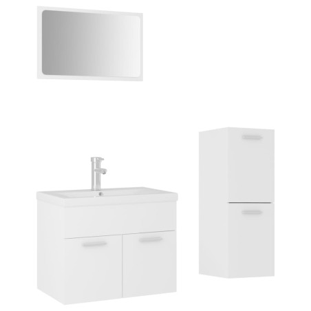 vidaXL Set Mobili da Bagno Bianco in Truciolato