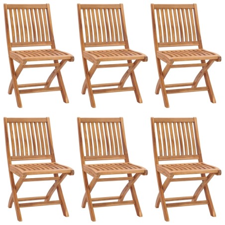 vidaXL Sedie da Giardino Pieghevoli 6 pz in Legno Massello di Teak
