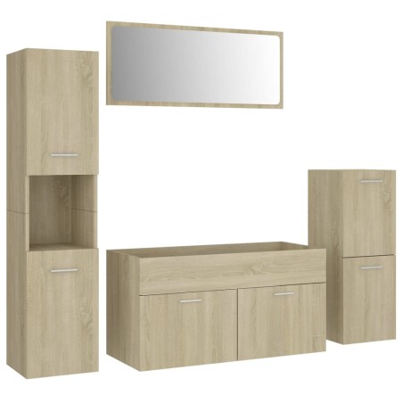 vidaXL Set Mobili da Bagno Rovere Sonoma in Truciolato