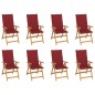 vidaXL Sedie Reclinabili da Giardino con Cuscini 8 pz Massello di Teak vidaXL Sedie Reclinabili da Giardino con Cuscini 8 pz Massello di Teak