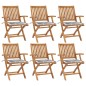 vidaXL Sedie da Giardino Pieghevoli con Cuscini 6 pz Massello di Teak vidaXL Sedie da Giardino Pieghevoli con Cuscini 6 pz Massello di Teak