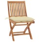 vidaXL Sedie da Giardino Pieghevoli con Cuscini 4 pz Massello di Teak