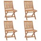 vidaXL Sedie da Giardino Pieghevoli con Cuscini 4 pz Massello di Teak