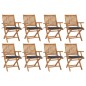 vidaXL Sedie da Giardino Pieghevoli con Cuscini 8 pz Massello di Teak vidaXL Sedie da Giardino Pieghevoli con Cuscini 8 pz Massello di Teak