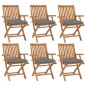 vidaXL Sedie da Giardino Pieghevoli con Cuscini 6 pz Massello di Teak vidaXL Sedie da Giardino Pieghevoli con Cuscini 6 pz Massello di Teak