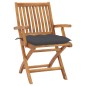 vidaXL Sedie da Giardino Pieghevoli con Cuscini 4 pz Massello di Teak