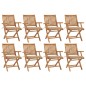vidaXL Sedie da Giardino Pieghevoli con Cuscini 8 pz Massello di Teak vidaXL Sedie da Giardino Pieghevoli con Cuscini 8 pz Massello di Teak