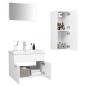 vidaXL Set Mobili da Bagno Bianco in Truciolato vidaXL Set Mobili da Bagno Bianco in Truciolato