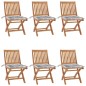 vidaXL Sedie da Giardino Pieghevoli con Cuscini 6 pz Massello di Teak vidaXL Sedie da Giardino Pieghevoli con Cuscini 6 pz Massello di Teak