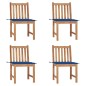 vidaXL Sedie da Giardino 4 pz con Cuscini in Legno Massello di Teak vidaXL Sedie da Giardino 4 pz con Cuscini in Legno Massello di Teak