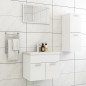 vidaXL Set Mobili da Bagno Bianco Lucido in Truciolato vidaXL Set Mobili da Bagno Bianco Lucido in Truciolato
