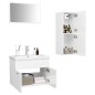 vidaXL Set Mobili da Bagno Bianco Lucido in Truciolato vidaXL Set Mobili da Bagno Bianco Lucido in Truciolato