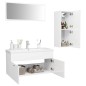 vidaXL Set Mobili da Bagno Bianco Lucido in Truciolato vidaXL Set Mobili da Bagno Bianco Lucido in Truciolato