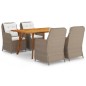 vidaXL Set Mobili da Pranzo per Giardino 5 pz Marrone