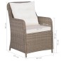 vidaXL Set Mobili da Pranzo per Giardino 5 pz Marrone