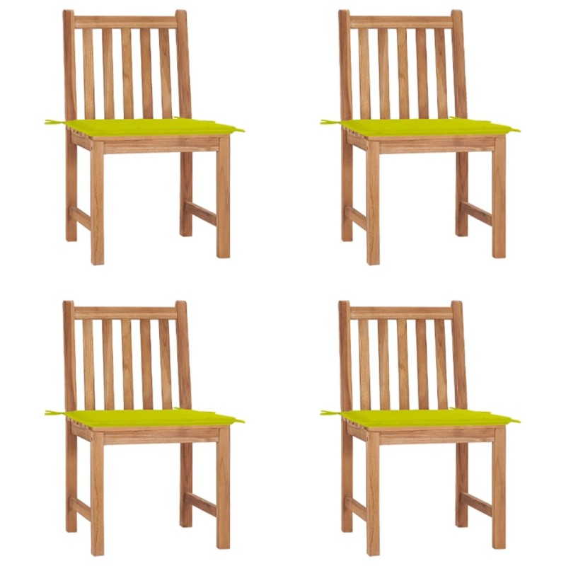 vidaXL Sedie da Giardino 4 pz con Cuscini in Legno Massello di Teak vidaXL Sedie da Giardino 4 pz con Cuscini in Legno Massello di Teak