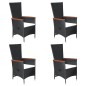 vidaXL Set Mobili da Pranzo per Giardino 5 pz Nero vidaXL Set Mobili da Pranzo per Giardino 5 pz Nero