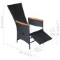vidaXL Set Mobili da Pranzo per Giardino 5 pz Nero vidaXL Set Mobili da Pranzo per Giardino 5 pz Nero