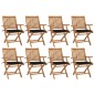 vidaXL Sedie da Giardino Pieghevoli con Cuscini 8 pz Massello di Teak vidaXL Sedie da Giardino Pieghevoli con Cuscini 8 pz Massello di Teak