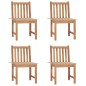 vidaXL Sedie da Giardino 4 pz con Cuscini in Legno Massello di Teak vidaXL Sedie da Giardino 4 pz con Cuscini in Legno Massello di Teak