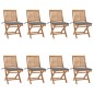 vidaXL Sedie da Giardino Pieghevoli con Cuscini 8 pz Massello di Teak vidaXL Sedie da Giardino Pieghevoli con Cuscini 8 pz Massello di Teak