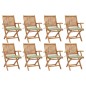 vidaXL Sedie da Giardino Pieghevoli con Cuscini 8 pz Massello di Teak vidaXL Sedie da Giardino Pieghevoli con Cuscini 8 pz Massello di Teak