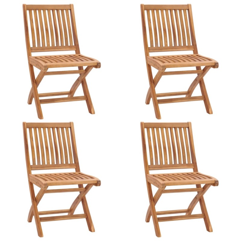 vidaXL Sedie da Giardino Pieghevoli 4 pz in Legno Massello di Teak vidaXL Sedie da Giardino Pieghevoli 4 pz in Legno Massello di Teak