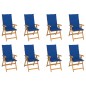 vidaXL Sedie Reclinabili da Giardino con Cuscini 8 pz Massello di Teak vidaXL Sedie Reclinabili da Giardino con Cuscini 8 pz Massello di Teak
