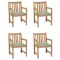 vidaXL Sedie Giardino 4 pz e Cuscini Motivo a Foglie Massello di Teak vidaXL Sedie Giardino 4 pz e Cuscini Motivo a Foglie Massello di Teak