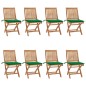 vidaXL Sedie da Giardino Pieghevoli con Cuscini 8 pz Massello di Teak vidaXL Sedie da Giardino Pieghevoli con Cuscini 8 pz Massello di Teak
